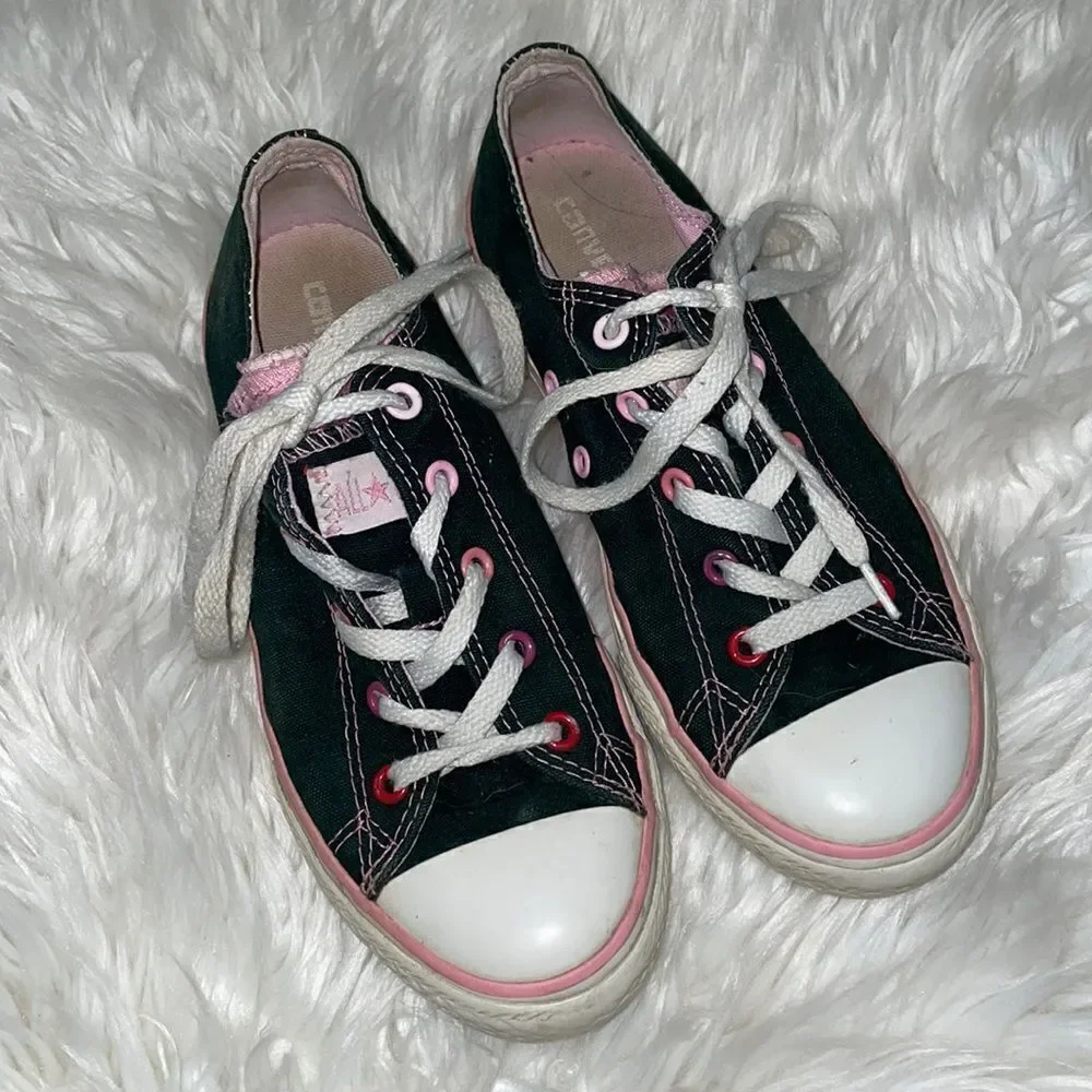 ✨Converse All Star Navy with Pink layered tongue sneakers